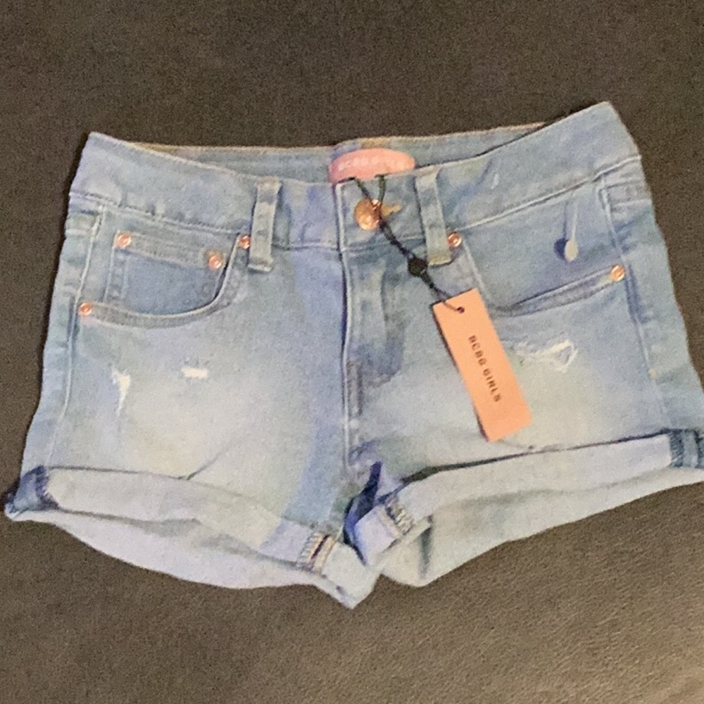 BCBGeneration‎ Girls Blue Jean Shorts with Distressed Details